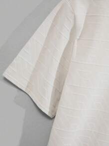 RueChic Men Geometrical Pattern Special Fabric Regular T-Shirt - Beige - View 5