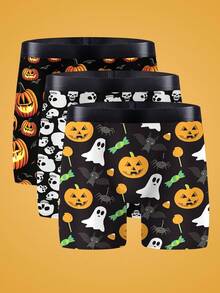 Notgurli 3pcs/Pack Halloween Funny Element Men's Boxer Briefs Funny Boxers For Men - Multicolor - View 1