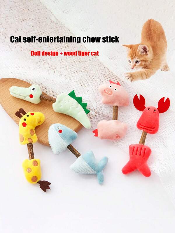 PETSIN 1 件 Woody 猫薄荷玩具，猫咪自娱玩具，玩偶，Woody 猫薄荷咀嚼棒，猫玩具，宠物玩具