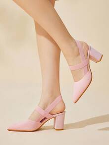 CUCCOO BASICS CUCCOO Summer Fashion Versatile Minimalist High Heel Pumps - Pink - View 4