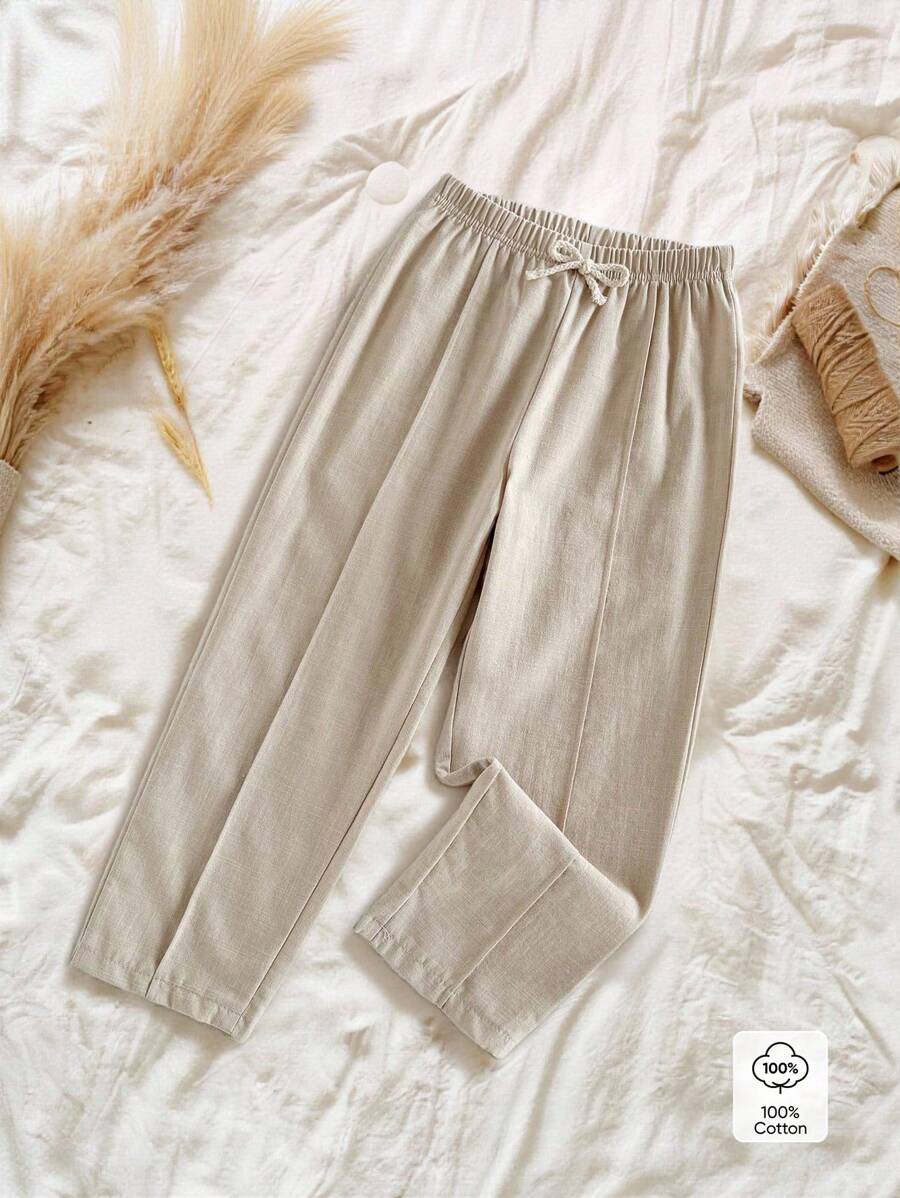 Vintaside Kids Young Boys Casual Soft Woven Drawstring Waist Pants, Countryside Style, Spring/Summer