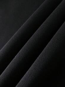 Manfinity Dauomo Men's Autumn/Winter Balaclava Half Face Cover Pullover Hoodie, Streetwear All-Match Versatile Hooded Sweatshirt - Black - View 5