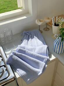 Comfortcana Quần ống rộng ống rộng màu trơn buộc eo cỡ lớn cho nữ Quần cotton thường ngày cho nữ Quần dài mặc nhà, Quần thu/đông, Quần áo mùa thu cho nữ Quần cotton 100% Quần cotton gạc cho nữ Quần cotton mùa hè - Màu xanh lam - Xem 6