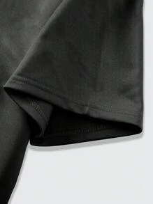 ROMWE MEN Street Life Casual Personalized Fashion Eye Printed Men's Round Neck Short Sleeve T-Shirt - Black - View 3