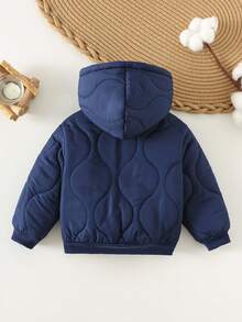 SHEIN Unisex Baby Casual Graphic Print Long Sleeve Padded Coat, Suitable For Autumn/Winter, Suitable For Baby Boys And Baby Girls Fall - Multicolor - View 3
