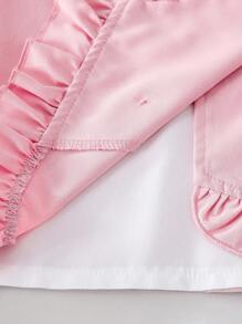 SHEIN Sparklyn 2pcs Girls' Pink Sweet School Style 2 In 1 Long Sleeve Shirt, Vest And Skirt Set, Suitable For School, Casual Outings, And Party Occasions Fall Winter - Multicolor - View 7