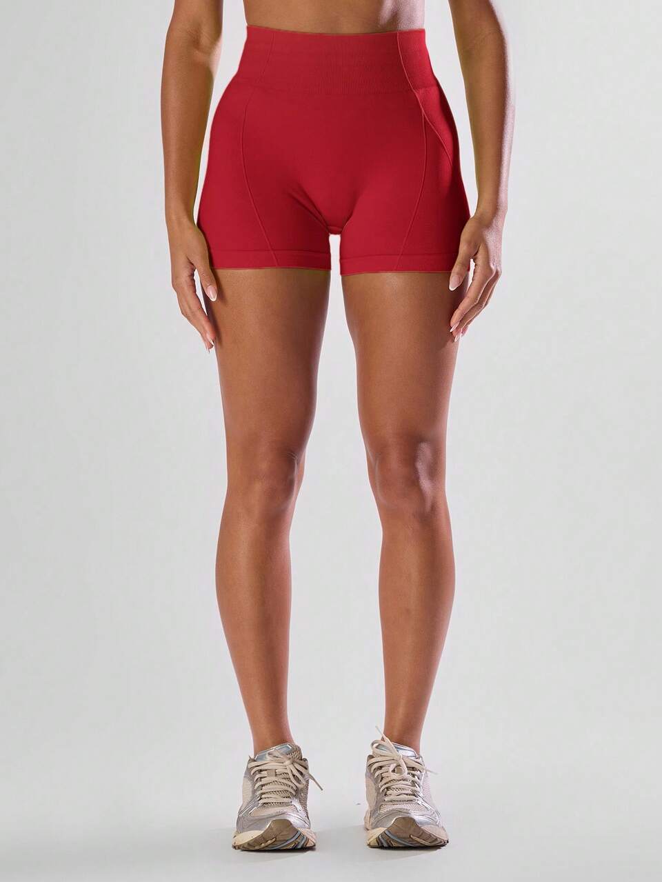 Active Red High Waist Mini Shorts