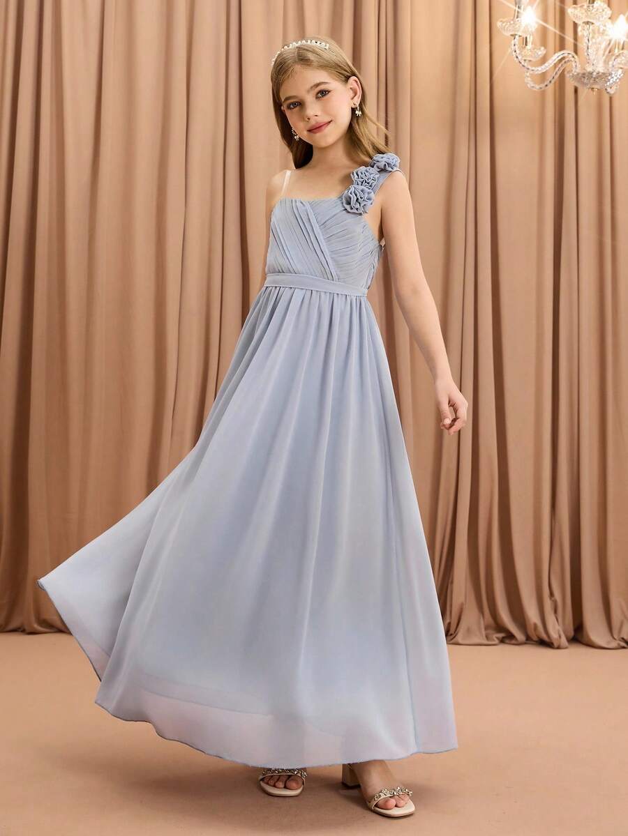 Elegant Flower Tween Girl Dress For Graduation, Wedding, Ball — free download