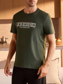 Manfinity Underwear&Sleepwear Basics 大码男士休闲宽松圆领短袖睡衣上衣