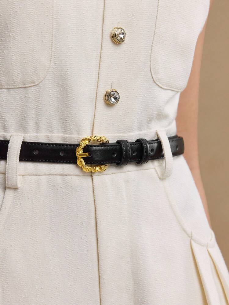 Cinto de Fivela em Couro PU