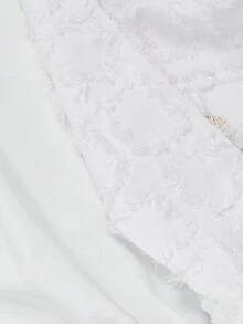 SHEIN MOD 女士金属扣毛绒纹理圆领时尚背心夹克，秋冬装，万圣节装，哥特装，女士工作服，女士西部装，女士机场装，女士商务休闲装，狂欢节装，白色夹克上衣，白色纽扣背心 - 白色 - 查看 6