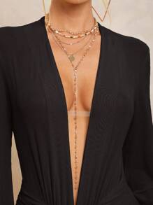 Lumalex Váy dài dành cho nữ kèm quần legging, cổ chữ V trong suốt, tay bồng, dây buộc nhún bèo, khóa kim loại có thể tháo rời và chân váy rộng - màu đen - Xem 3