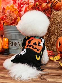 PETSIN 1pc Halloween Black Funny Cute Ghost Face Cat Dog Comfortable Sweater
