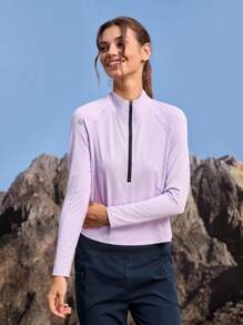 In My Nature Damska koszulka z długim rękawem i zamkiem błyskawicznym, do noszenia na zewnątrz