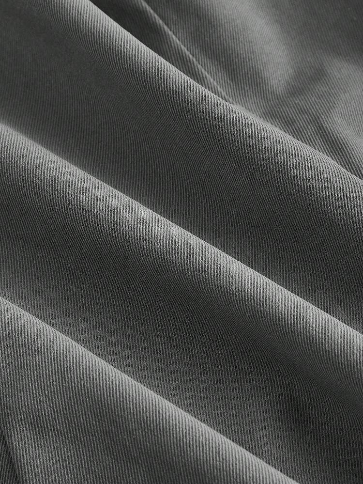 SHEIN MOD Bộ 2 món/Bộ vest cổ chữ V cài hai hàng khuy màu xám và quần âu, trang phục công sở, phong cách cổ điển thanh lịch, thời trang đại học, chuyên nghiệp, trang phục nữ đi nhà thờ - Xám - Xem 4