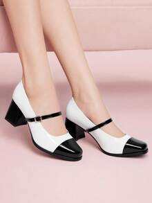 CUCCOO DOLLMOD Cuccoo Women's Fashionable And Elegant Contrast Color High Heel Pumps - Black and White - View 4