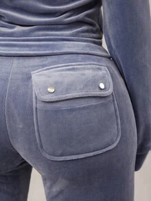 Radiana Conjunto de chándal de terciopelo gris-azul sexy y casual para mujer, sudadera con cremallera + pantalones de pierna ancha, set de 2 piezas, cómodo y suave para uso casual, deportivo, en casa o al aire libre