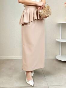 FRIFUL Cute Straight Skirt Women Skirt - Apricot - View 3