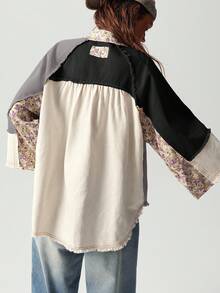 Bohemela 度假休闲宽松七分袖女式衬衫 - 彩色 - 查看 2