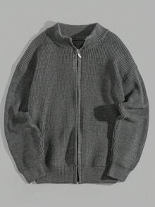 EURMUSE Men Rib Knit Half Zipper FW Fashion Regular Sweater - Army Green - View 2