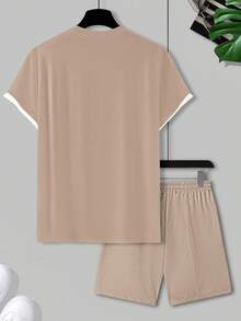 NEOREFINED Bộ 2 áo thun tay ngắn ôm vừa vặn và quần short cho nam - Nhiều màu - Xem 2