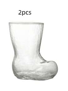 Joivida Vasos de cristal con forma de bota de cerveza divertidos, vasos transparentes creativos para bebidas de jugo, vasos de cristal para bebidas frías con forma de zapato, suministros para fiestas, suministros de muebles
