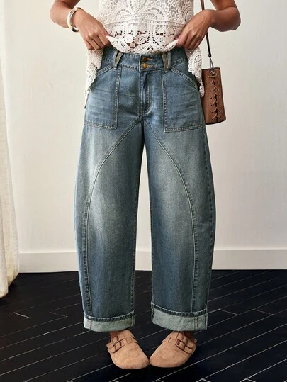 EMERY ROSE Women's Loose Fit Denim Jeans, Fashion For Summer