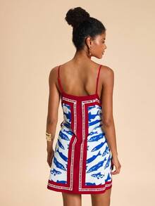 Travachic 女士度假休闲鱼和字母印花系带吊带背心连衣裙 - 彩色 - 查看 2