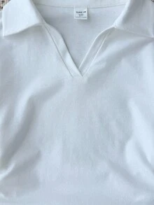 SHEIN Tween Girls White Knit Design Long Sleeve T-Shirt, Fashionable Versatile Casual All-Match Fall Winter - White - View 4