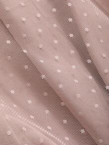 FRIFUL Women's Elastic Waist Mesh Overlay Skirt,Back To School Clothes - Pink - View 2