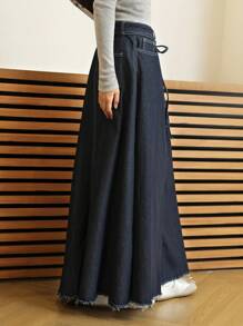 K-Vae Women's Fall Casual Long Blue Denim Skirt,Puerto Rico Clothes,Office Women Outfits,Valentines Women Clothes,Jeans Skirt,Cowgirl Women Outfits,Renaissance Skirt,Work Skirt