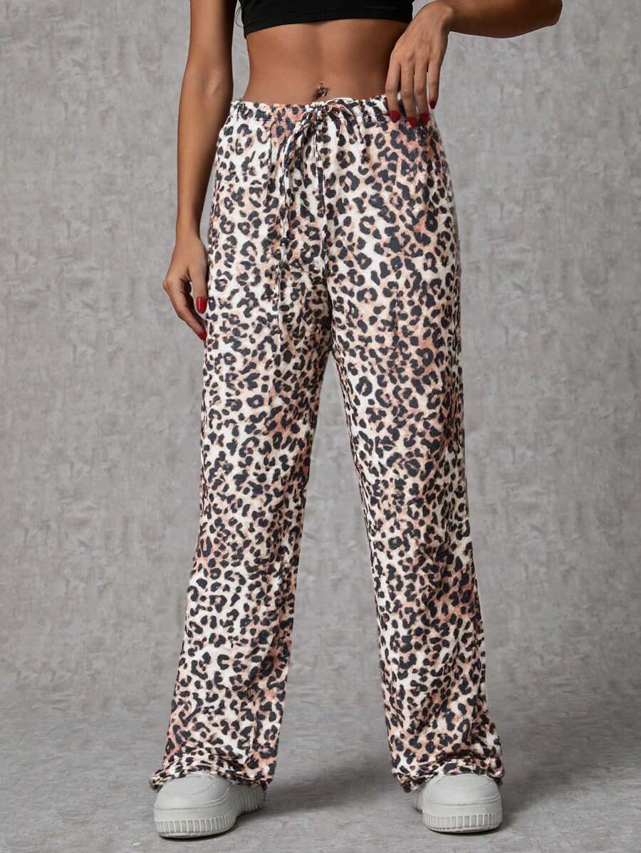 SHEIN Tall Tall Ladies Low Elastic Waistband With Leopard Design - Multicolor - View 1