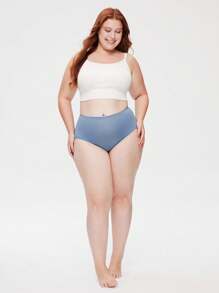 LUVLETTE Plus 3-Pack Smoothing High-Waist Briefs Women Basic Underwear Panties Set-Quick Dry-Yoga Vibes - Multicolor - View 6