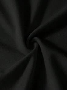 万圣节南瓜和鬼魂印花女式圆领短袖休闲T恤 - 黑色 - 查看 6