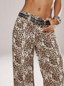 Jeanoix 女士豹纹时尚牛仔裤 - 彩色 - 查看 6