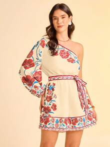 CAJUNI 女式碎花肩带休闲连体裤 - 彩色 - 查看 3