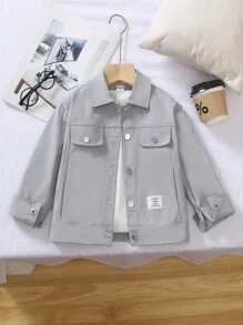 Genkimix Kids Neue 2022 Herbst/Winter energiegeladene Jungen Jacke mit Buchstaben-Muster, Langarm-Kragenjacke, modische Freizeitjacke geeignet für Schule, Ausflüge, Sport, Urlaub