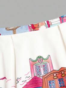 EMERY ROSE 大码女式建筑印花休闲裙 - 彩色 - 查看 7