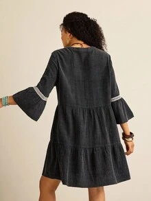 SHEIN VCAY 大码休闲蕾丝边连衣裙 - 彩色 - 查看 2