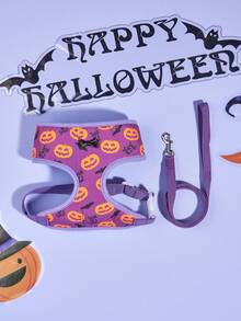 PETSIN Conjunto de Coleira e Guia para Pets Roxo de Halloween - Roxo - Visão 2