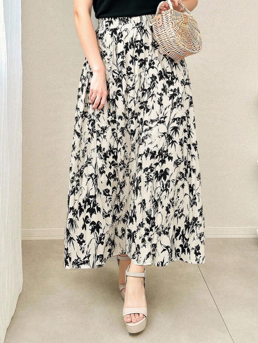 FRIFUL Designer Falda con estampado texturizado para mujer, conjunto de ropa de vacaciones estilo bohemio - Multicolor - Ver 1