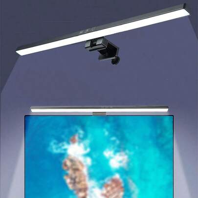 1 Dải đèn màn hình máy tính màu đen 19,68in/12,99in, Đèn kẹp màn hình, Dải đèn màn hình LED phù hợp cho khu vực làm việc, Đèn hiển thị thời gian mờ, Phù hợp cho bàn làm việc/văn phòng/gia đình/trò chơi Đèn hiển thị điều khiển cảm ứng, Bộ sưu tập phòng ngủ để bảo vệ mắt Đèn kẹp màn hình