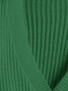 EURMUSE White Lantern Sleeve Button Front Rib Knit Cardigan - Green - View 4
