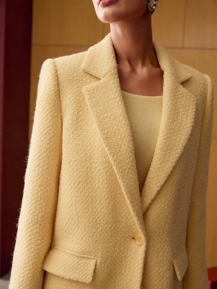 WOOL LAPEL COLLAR LONGLINE OVERCOAT