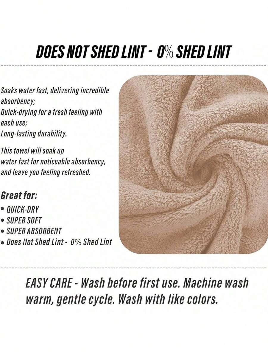 SHEIN Microfiber Coral Fleece Hand Towel Set, Super Absorbent Face Towel, Multi-Purpose Use For Drying Hair, Drying Water, Wiping Cars, Sports, Travel, Etc, Bathroom Supplies 3/6PCS - Brown - View 1