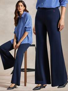 Briarwyn Casual Commute Versatile Solid Color Flared Sweatpants Fall Back To School Teacher Office Attire For Women Old Money Style Vintage - Royal Blue - View 3