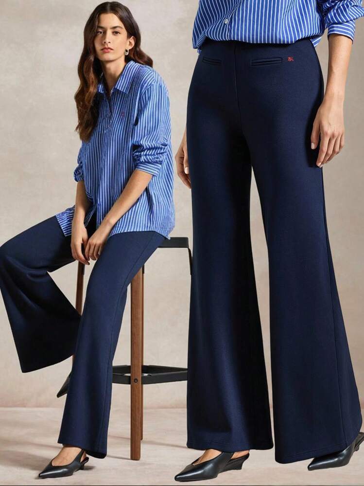 Briarwyn Casual Commute Versatile Solid Color Flared Sweatpants Fall Back To School Teacher Office Attire For Women Old Money Style Vintage - Royal Blue - View 2