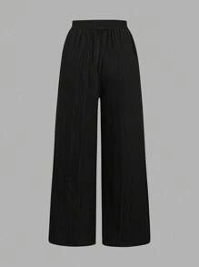 SHEIN Essnce 3 件套黑白条纹航海风格女式休闲腰带裤，带口袋，直筒裤，适合夏季度假