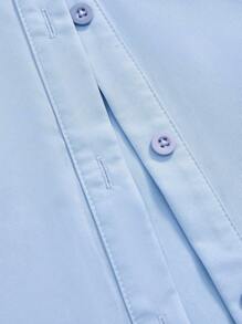 Modmama 2 pièces Ensemble de maternité : Chemise boutonnée à manches longues de couleur unie et pantalon-combinaison, décontracté