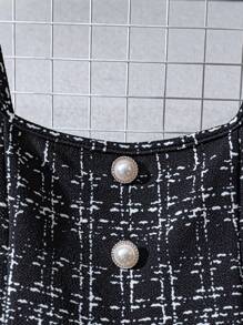 SHEIN Clasi Women's Fashion Casual Button Sleeveless Mid-Length Dress